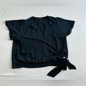 Express black wrapped blouse